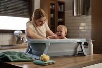 Cadita pliabila cu dop de scurgere si termometru Tega Baby Dove Grey - 3