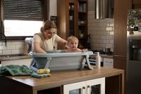 Cadita pliabila cu dop de scurgere si termometru Tega Baby Dove Grey - 8