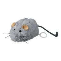 Trixie Jucarie pentru Pisici - Soricel Pluș cu Sunet, Gri, 8cm - 2