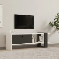 Comoda TV Funda, Alb si Antracit, 120 cm - Design Modern - 1