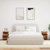 Set 2 noptiere cu LED, lemn invechit, 35x39x55 cm, design elegant - 4