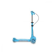 Trotineta pliabila cu inaltime reglabila,baza antiderapanta cu lumini LED,roti cu lumini LED,frana de mana,de la 3 ani si pana la 50 kg,muzica,far si clopotel Byox Toy Cube Blue - 3