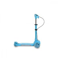 Trotineta pliabila cu inaltime reglabila,baza antiderapanta cu lumini LED,roti cu lumini LED,frana de mana,de la 3 ani si pana la 50 kg,muzica,far si clopotel Byox Toy Cube Blue - 4