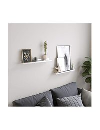 Set 2 rafturi suspendate, Songmics, LWS60WT, Alb, 60 x 10 cm - 3