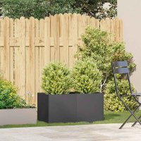 Jardinier negru din otel laminat la rece 80x40x40 cm - 3