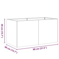 Jardinier negru din otel laminat la rece 80x40x40 cm - 9