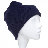 Caciula unisex tricotata bleumarin, model clasic, cu interior dublat - 1