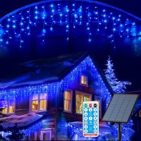Instalatie Craciun 13 metri cu 300 LED-uri si alimentare solara - 1