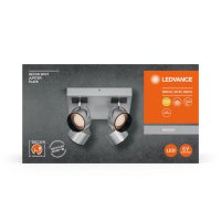 Spot LED cvadruplu ajustabil Ledvance DECOR JUPITER SQUARE, 22W, 2000 lm, lumina calda 3000K, IP20, 260x260mm, Argintiu, clasa energetica F - 1