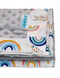 Paturica cu 2 fete din plus minky si bumbac 100 x 100 cm model curcubee, gri - 1