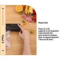 Aparat de vidat si sigilat cu vacuum pentru carne, legume, fructe si alte alimente + 55 de pungi pentru vidat - 9