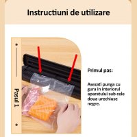Aparat de vidat si sigilat cu vacuum pentru carne, legume, fructe si alte alimente + 55 de pungi pentru vidat - 5