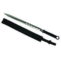 Set doua sabii de vanatoare IdeallStore®, Red Ronin si Dao Blade, otel inoxidabil, negru, teaca inclusa - 2