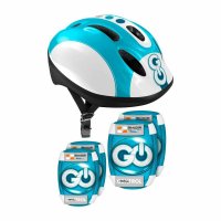 Set protectie copii Stamp Skids Control - Casca, genunchiere si cotiere, Albastru, 50-56 cm, 3 ani+ - 1