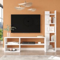 Set mobilier living Perla, Pako World, Alb, 120x29x41 cm - 3