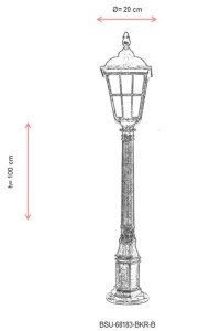 Lampadar de exterior Baraka Maro 100x20 cm - 3