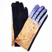 Manusi dama, textil imprimate cu reproducere dupa o pictura cu lanuri de griu - 1