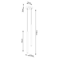 Lustra suspendata Pastelo Auriu 15x15x118 cm - 5