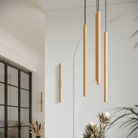Lustra suspendata Pastelo Auriu 15x15x118 cm - 9