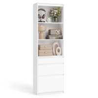 Biblioteca Kailyn Alb 57.1x30x180 cm - 1