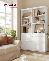 Biblioteca Kailyn Alb 57.1x30x180 cm - 2