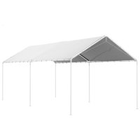 Outsunny prelata de schimb pentru garaj 10 x 20 ft, rezistenta la UV, cu corzi elastice, alba - 1