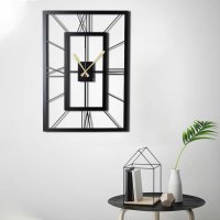 Ceas de perete decorativ din metal November Negru 70x49 cm - 2