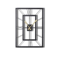 Ceas de perete decorativ din metal November Negru 70x49 cm - 5