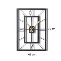 Ceas de perete decorativ din metal November Negru 70x49 cm - 6