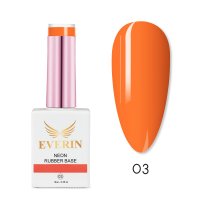 Neon Rubber Base Everin 15ml 03 - Bază Rubber Portocaliu Neon - 1