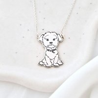 Pandantiv Bichon cu lantisor din Argint 925 - 1