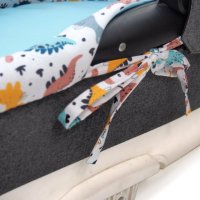 Set insertie textila pentru landou copii Kerstin Jurassic Park, cearsaf elastic 80x38 cm, bumbac 100% - 2