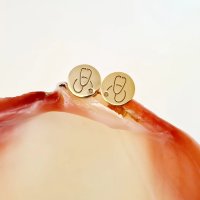 Cercei Stetoscop - Argint 925 placat cu Aur 18 K, surub - 1
