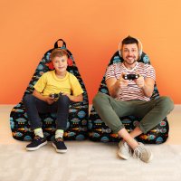 Fotoliu Puf Bean Bag tip Chill XL Retro Space Ships - 4