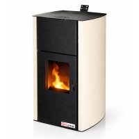 Termosemineu pe peleti Fornello Fiama Confort 25 kW, crem, cu aprindere automata si echipare completa, pentru incalzire pana la 160 mp - 1
