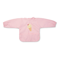 Baveta impermeabila cu maneci si buzunar Ice Cream pink - 1