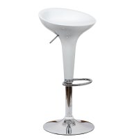 Scaun de bar ABS 101 alb, reglabil pe inaltime, rotativ, cu suport pentru picioare - 1