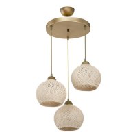 Lustra cu trei lumini PWL-1121, E27 crem-auriu, 40x75 cm - 1