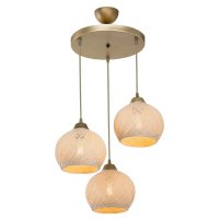 Lustra cu trei lumini PWL-1121, E27 crem-auriu, 40x75 cm - 2