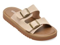 Papuci GRYXX bej din piele intoarsa - Model 12504 - 1