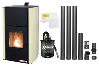 Termosemineu pe peleti Fornello Fiama Confort 30 kW - Pachet complet cu pompa, termostat si aspirator - 1