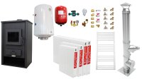 Pachet de incalzire si apa calda pentru 3 camere - Termosemineu Fornello PADOVA E, 19.4 kW, boiler 80l si accesorii complete - 1