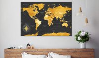 Tablou Cork Map - Golden World 90x60 cm de la Bimago - 2