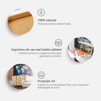 Tablou Cork Map - Golden World 90x60 cm de la Bimago - 3