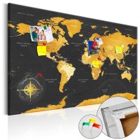 Tablou Cork Map - Golden World 90x60 cm de la Bimago - 1