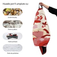 Husa fotoliu Puf Bean Bag tip Para L fara umplutura abstract jungle rosu - 1
