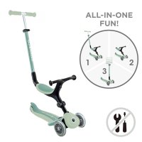 Trotineta evolutiva Globber Go-Up 4 in 1 Active Ecologic Verde Fistic, ghidon reglabil din aluminiu, scaun, maner parinte, greutate admisa 50 kg - 7