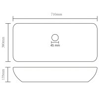 Chiuveta dreptunghiulara albastra mat, 71x38 cm, ceramica premium - 6
