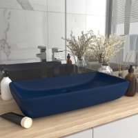 Chiuveta dreptunghiulara albastra mat, 71x38 cm, ceramica premium - 2