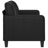 Canapea cu 2 locuri din piele ecologica, neagra, latime sezut 140 cm - 12